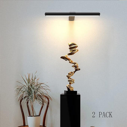 TINTINDOC 2Pack Wireless Picture Lights with Remote,Battery Operated,16.5'' Painting Lights for Art Picture Full Metal with Dimmable Timer, Magnetic Attached Display Light for Dartboard Gallery