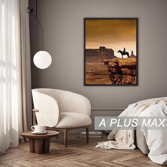A PLUS MAX 6x10 Picture Frame Set of 6, Black Engineered Wood Frame for 6 x 10 Inch Picture Poster Photo, Light Weight 6 by 10 Frame with Wood-grain for Wall - 6 Pack/Black/6