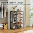 HOOBRO 6 Tier Shoe Rack with Top Shelf, Multi Tier Shoe Storage Organizer for Entryway, Versatile Storage for Shoes, Bags and More, Holds 11-18 Pairs, Sturdy Metal Frame BF35XJ01