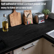 COSNIGHT Black Peel and Stick Wallpaper, Wood Grain Contact Paper Self Adhesive 15.7'' x 393'' Vinyl Wrap, Removable Wall Paper for Kitchen Countertop, Cabinet, Drawer, Shelf Liner