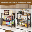 IBUYKE 3-Tier Spice Rack Industrial Counter Shelf Desktop Storage Organizer Standing Seasoning Rack for Countertop Kitchen Office Living Room Desktop Rustic Brown UTLJ021H