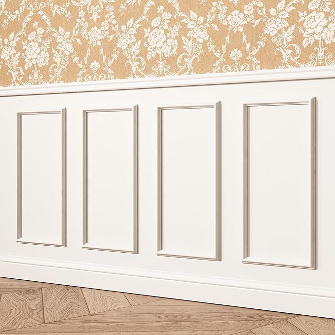 Peel and Stick Wainscoting Panels Kit, 6 Sets 54''x24'' Premade Wall Molding Peel and Stick Panels for Interior Wall Trim, Easy DIY Wainscoting Panels Peel and Stick Decor