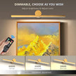 ZitoStory Battery Operated Picture Light for Wall with Remote,Minimalism Wireless Dimmable Art Lights for Paintings Rechargeable Gallery Light Artwork Lighting for Canvas, Portrait (Gold,23'' Inch)