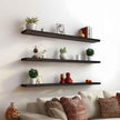 48 Inch Brown Wood Floating Shelves for Wall Rustic Wall Shelf for Bedroom Living Room Set of 4