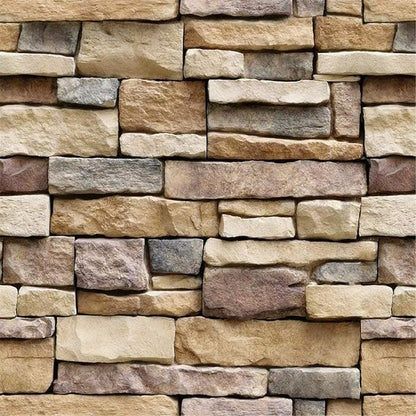 Yancorp 32.8ft Peel and Stick Wallpaper Stone Brick Wallpaper Self-Adhesive Backsplash Decorative Wallpaper Wall Covering