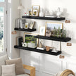 Heimlove Floating Shelves for Wall 55 Inch Long,Extra Large and Thick Wood Shelves Mounted Storage Hanging Shelf Invisible Bracket for Bedroom,Living Room,Kitchen,Office,Set of 2,Black
