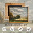 SHENIFY Vintage Landscape Framed Canvas Wall Art Grassland Classic Wall Prints Farmhouse Kitchen Office Decor - 8x10in Natural Framed