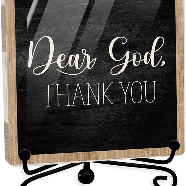 Modern Farmhouse Decor, Home Decor For Living Room, Boho Chic Aesthetic Shelf Decorations, Christian Dear God Acrylic Sign, Farmhouse Entryway Tv Stand Fireplace Coffee Table Decoration (14)