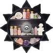 Crystal Shelf Display for Wall, Crystal Display Shelf Chakra Wooden Lotus Flower Crescent Moon Shelf Wall Decor, Decorative Home Floating Shelf Stone Storage Gem Holder Boho Hanging Organizer