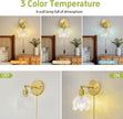 Plug in Wall Sconces,Plug in Wall Lamp, Vintage Wall Light with Clear Tulip Glass Lampshade, 3-Way Dimmable with Dual Switches, No Wiring Needed for Bedroom Wall Decor and Hallway