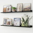 Picture Ledge Shelf, Floating Shelves Set of 2, 48 Inches Long Large Nursery Book Shelves for Toys Storage, Kids Bookshelf Wall Mounted for Living Room Bedroom Decor Books Photo Frames, Black