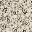FLFK Beige Wallpaper Peel and Stick Antique Campfire Postmark Contact Paper Removable Self Adhesive Wall Paper for Bedroom Shelf Cabinet Drawers Countertops 16