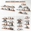 Floating Picture Ledge Shelves Set of 8, 16 Inch Shelves with Lip - Large Nursery Book Shelf for Toys Storage, Kids Bookshelf, Living Room, Bedroom Decor Frames