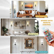 DORESshop Battery Operated Wall Sconce Set of 2, Wireless Wall Light Easy to Install, 7 Color Rechargeable Wall Sconces, Sconce Wall Decor Set of 2 for Bedroom, Living Room, Matte Balck, 24.3in