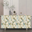Floral Wallpaper Peel and Stick Vintage Beige Flowers Contact Paper Vinyl Waterproof Self Adhesive Removable Green leaf Modern Wall Murals for Bedroom Walls Shelves Cabinet Decoration 17.5
