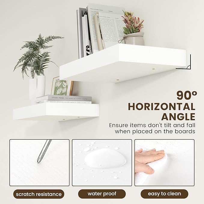 12 Inch Deep Floating Shelves | 24 Inch White Floating Shelves | 24
