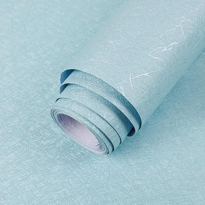 Light Blue Contact Paper Peel and Stick Wallpaper Removable Silk Embossed Wall Paper Self Adhesive Home Decorative for Wall Covering Textured Wallpaper for Cabinets Bedroom 15.7" X 393.7"