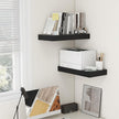 Deep Floating Shelves | 24 Inch Black Floating Shelves Set of 2 | 12 Inch Deep Rustic Wood Shelves for Wall | 24