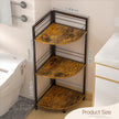 Bathroom Standing Shelf, 3 Tier Corner Stand, Free-Standing Shelf Units, Triangular Curved Corner Shelf Stand for Small Space, Ideal for Bathroom,Kitchen,Vanity Storage and Organizer