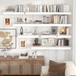Floating Shelves for Wall, 48 Inch Wide x 12 Inch Deep Floating Shelves, Long Wood Floating Wall Shelf Shelves for Living Room Bathroom Bedroom Kitchen Home - (White, 48
