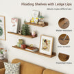 Axeman 36 Inch Floating Shelves | Brown Picture Ledge Shelf Set of 3 | Rustic Brown Wood Wall Shelves with Lip | 36