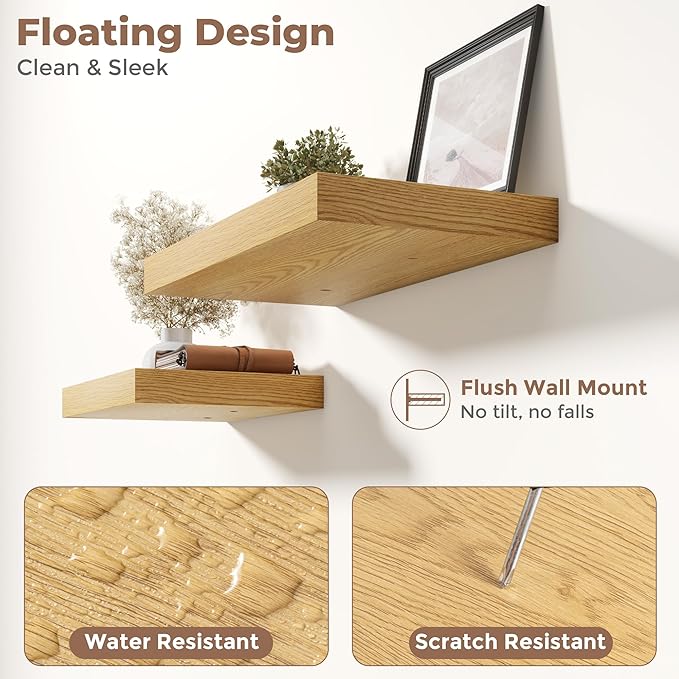 55 Inch Long Floating Shelves for Wall Set of 2, 12