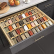 Spice Drawer Organizer 4 Tier, Acrylic Seasoning Organizer Rack, Clear Spice Rack Tray, Kitchen Seasoning Jars Drawers Insert (Jars Not Included/Expandable From 13
