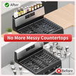 Magnetic Stove Top Shelf, 30 Inch Magnetic Silicone Kitchen Spice Rack for Back of Stove, Over the Stove Top Kitchen Organization, Oven Shelf, Seasoning Organizers, Easy to Clean, Black