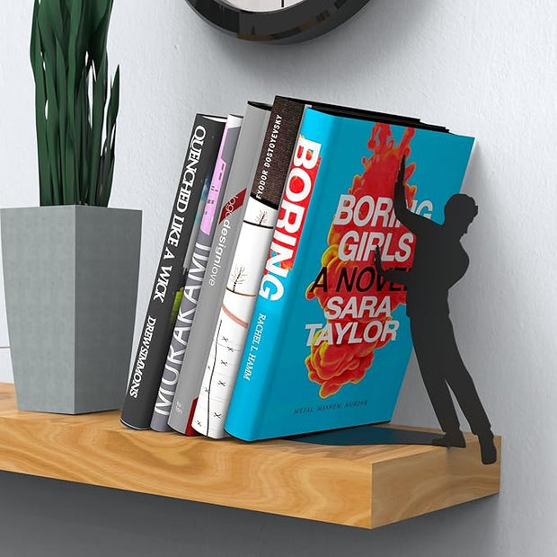 Artori Design Book Ends to Hold Books Heavy Duty - Hidden Metal Bookends for Shelves Desk or countertop - Bookend Book Holder for Home Decorative - Gift for Book Lovers and Home Decor (Cliffhanger)