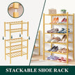 Smiry Bamboo Shoe Rack for Closet, 4 Tier Long Wooden Stackable Shoe Organizer, Free Standing Shoes Storage Shelf for Entryway, Front Door Entrance, Natural