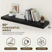 48 Inch Floating Shelves | 12 Inch Deep Black Floating Shelves Set of 2 | 48