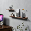 12 Inch Floating Shelves Wall Mounted Set of 2, Rustic Wall Shelves for Decor and Storage, Solid Walnut Wood Shelf, Picture Ledge for Bedroom/Bathroom/Living Room/Kitchen, Walnut Color, 12*4*1.5