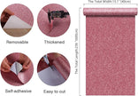 CHIHUT 15.7''x236'' Pink Glitter Peel and Stick Wallpaper Self Adhesive Sparkle Glitter Contact Paper for Cabinets Dresser Removable Vinyl Fabric Wallpaper Roll for Bedroom Walls Art Craft Cardstock