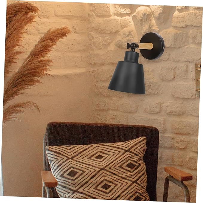 Nordic Modern Wall Light Black Wood Corridor Lamp Simple Chic Bedroom Wall Mounted Lamp for Hallway Stylish Minimalist Decor for Bedside and Balcony Lighting