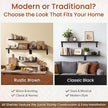 BAYKA Wall Shelves for Bedroom Decor, Floating Wall Shelves for Living Room Kitchen Storage, Mounted Rustic Wood Floating Shelves for Kids Books, Corner Shelf for Bathroom(Rustic Brown，Set of 4)