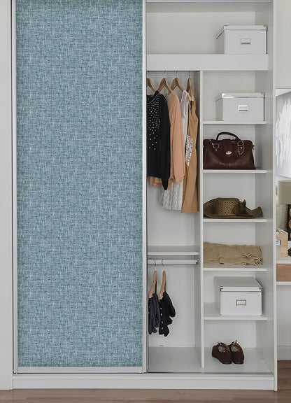 NuWallpaper NU2918 Navy Poplin Texture Peel & Stick Wallpaper, Blue