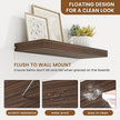fuqing Floating Shelves for Wall, Wall Mounted Wood Floating Shelf with Invisible Brackets for Living Room, Bathroom, Bedroom, Kitchen Storage and Decor, 20 Inch Set of 2, Walnut
