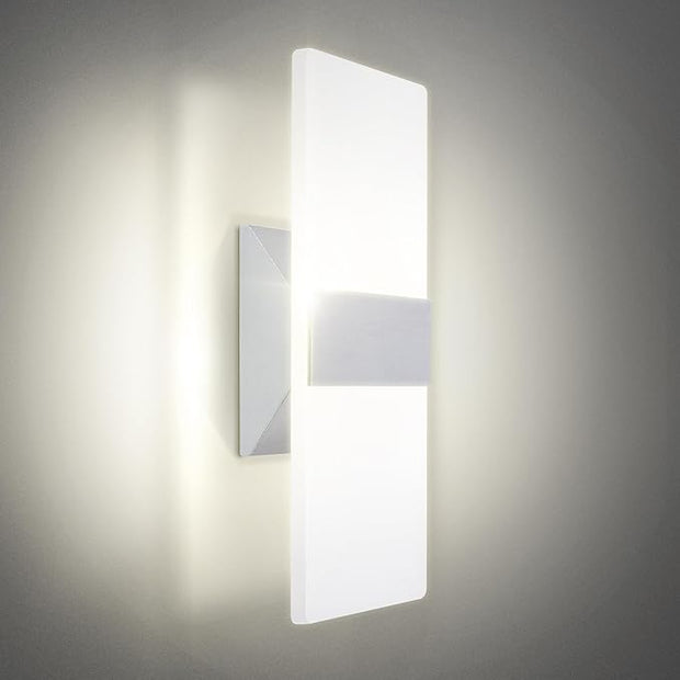 ASD LED Indoor Wall Mount Light Fixture - 12 Inch 12W Modern Interior Brushed Nickel Dimmable Wall Sconce Light - UL 2700K-5000K Adjustable - Hallway, Bedroom LED Wall Lights