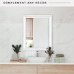 MCS Large Wall Mirror, Modern Rectangle Mirror Home Decor for Living Room, Bedroom, or Bathroom, 26.5 by 32.5 Inch, White