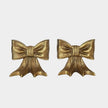 Gold Bow Metal Bookends Set of 2 Heavy Duty Cast Iron Book Ends for Heavy Books Unique Modern Decorative Book Holders for Shelves Home Accent Decor