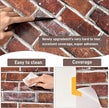 Rugreat Red Brick Peel and Stick Wallpaper Faux Brick Contact Paper for Cabinets Self Adhesive Removable Wallpaper for Backsplash Waterproof Textured Contact Paper for Fireplace Vinyl 17.3inW 197inL