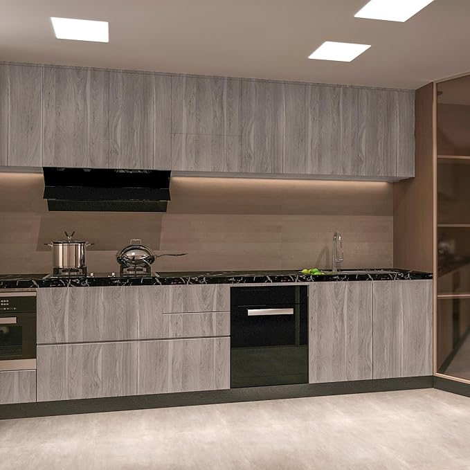 Light Wood Contact Paper Oak Contact Paper for Countertops Grey Faux Wood Wallpaper Peel and Stick Cabinet Covering 31.5"×157.5" Wood Countertop Covers Vintage Wood Grain Vinyl Wrap Wall Paper Sticker