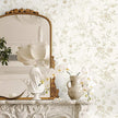 Ismoon Peel and Stick Wallpaper Floral Vintage Stick on Wall Paper Beige French Textured Contact Paper for Cabinet Removable Self Adhesive Wallpaper Vinyl Roll Shelf Deco, 17.3x78.7in