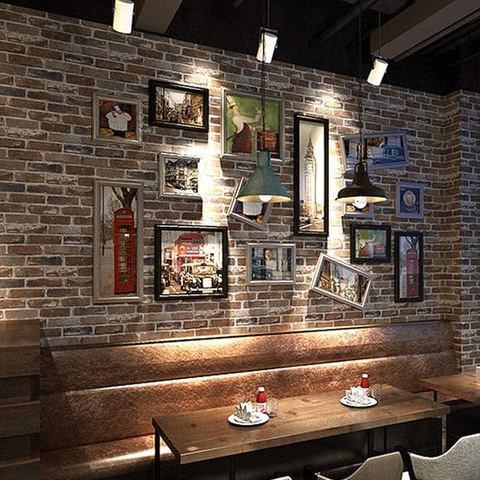 Okydoky Peel and Stick Wallpaper, Brown Brick Wallpaper for Home Decoration, Contact Paper Stick and Peel Backsplash, Vinyl Self Adhesive Wall Paper for House, Workshop&Office, 17.3"x236", C203-6
