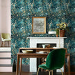 Floral Peel and Stick Wallpaper Green Flower Contact Paper 16.9inch x 196.8inch Botanical Self Adhesive Wallpaper for Bedroom Bathroom Vintage Decorative Cabinet Removable Paper Vinyl Roll