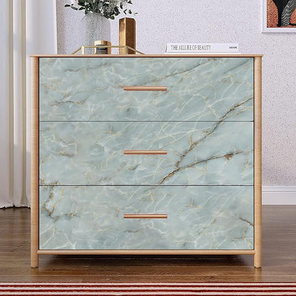 Yancorp 32.8ft Green White Contact Paper Removable Wallpaper Peel and Stick Countertops Bathroom Waterproof Marble Wallpaper Self-Adhesive Peel and Stick Backsplash for Cabinets Kitchen