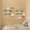 Nursery Book Shelves Set of 6, White Metal Floating Shelves for Wall, 16 Inch Scalloped Book Shelf for Kids Room, Bathroom, Bedroom, Playroom Wall Decor & Storage