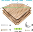 Corner Wall Shelves Set of 2, Rustic Wood Corner Floating Shelves with Cable raceway, Wall Mount Storage Display for TV Accessories, Baby Monitor, Speaker, Cable Box (Carbonized, Diamond- 10 Inch)