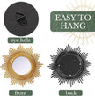 Namalu 6 Pcs Sunburst Mirror for Wall Decor, Small Circle Sun Espejos Decorative Mirror Hanging for Art Entryway Home Decor Bathroom Bedroom Living Room(Elegant,Gold)