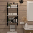 Wall Shelves 3-Tier, Bathroom Shelves Over Toilet, Rustic Industrial Pipe Shelf, Farmhouse Bathroom Decor, Floating Shelf Wall Decor for Bedroom, Living Room 17.3 inch, White